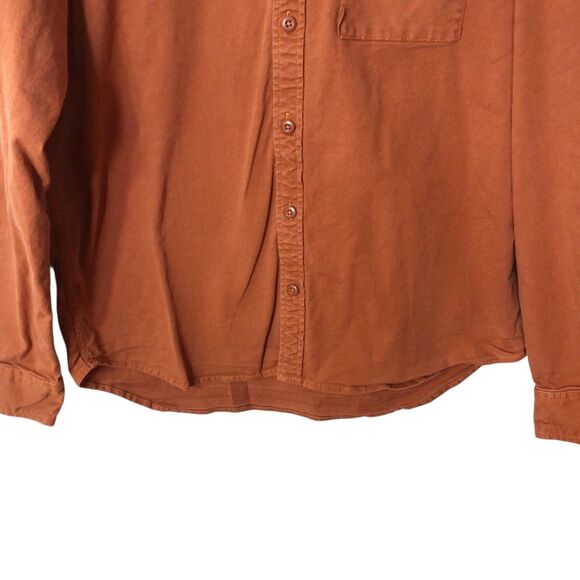 Topo Designs Canvas Button Down Shirt Orange Rust Men’s XL - Picture 4 of 12